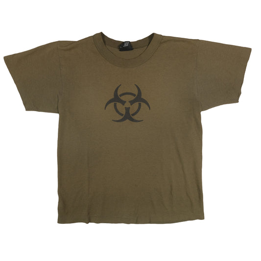 Vintage Rothco T-Shirt Adult Small Olive Green Biohazard Single Stitch