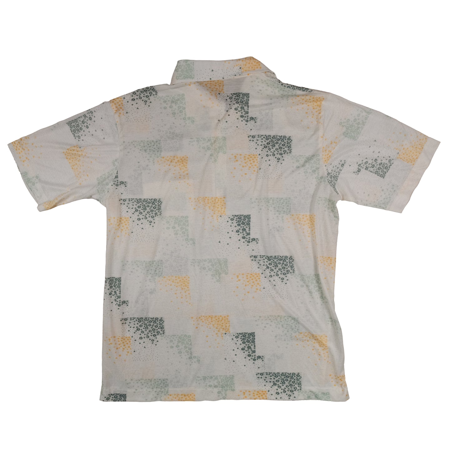 Vintage 70’s Puritan Polo Shirt Men’s Large Poly Knit Floral Pattern Retro Summer