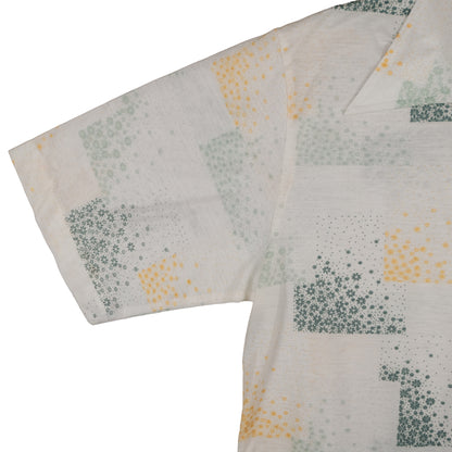 Vintage 70’s Puritan Polo Shirt Men’s Large Poly Knit Floral Pattern Retro Summer