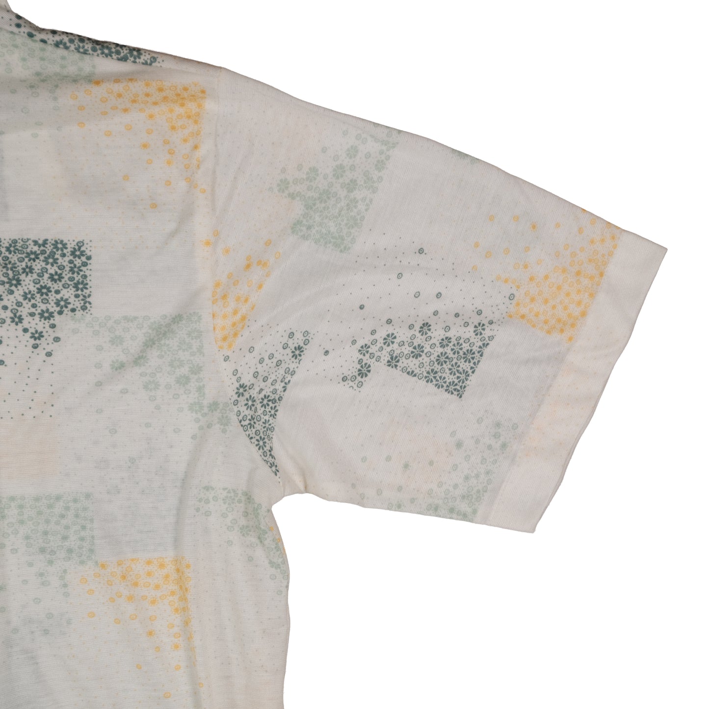 Vintage 70’s Puritan Polo Shirt Men’s Large Poly Knit Floral Pattern Retro Summer