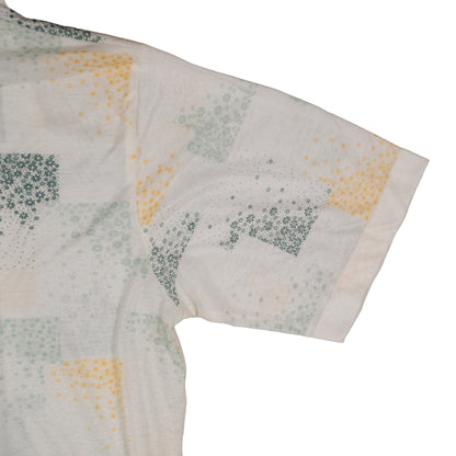 Vintage 70’s Puritan Polo Shirt Men’s Large Poly Knit Floral Pattern Retro Summer