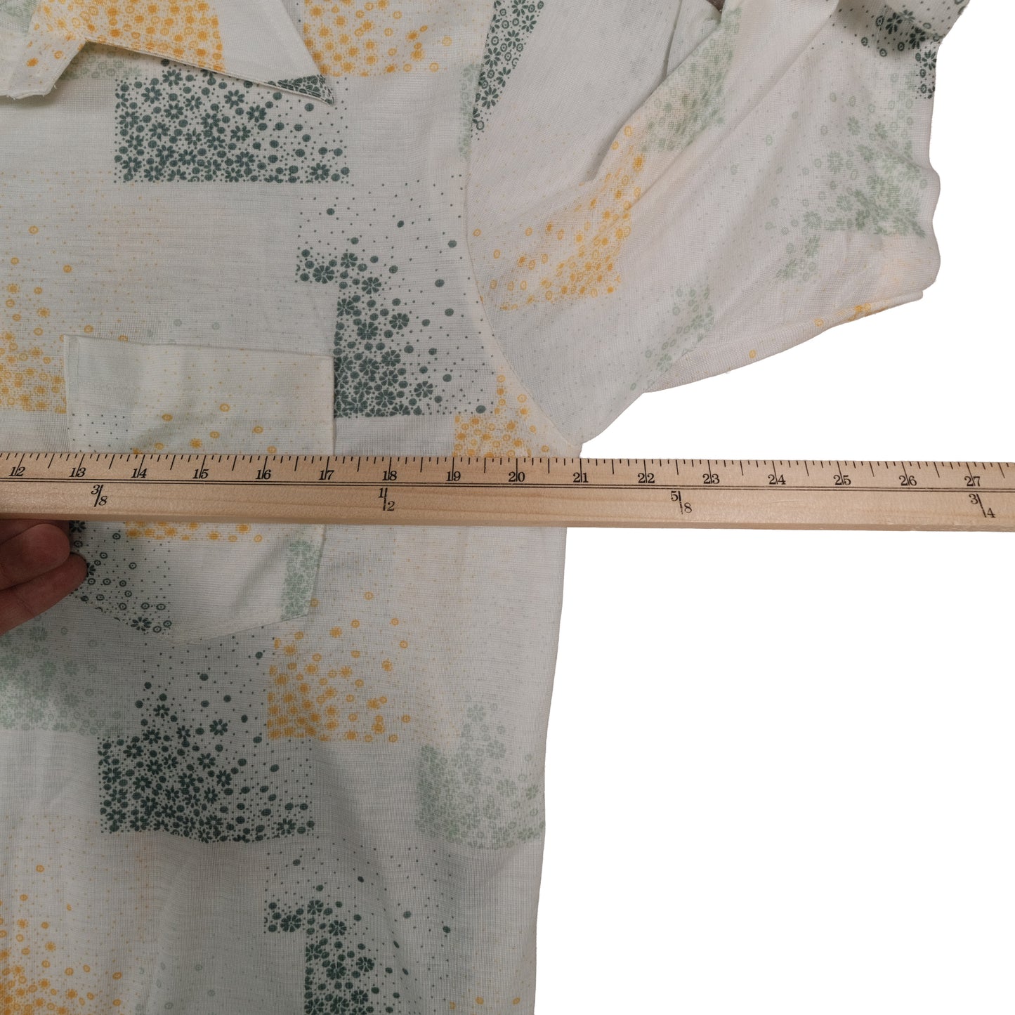 Vintage 70’s Puritan Polo Shirt Men’s Large Poly Knit Floral Pattern Retro Summer