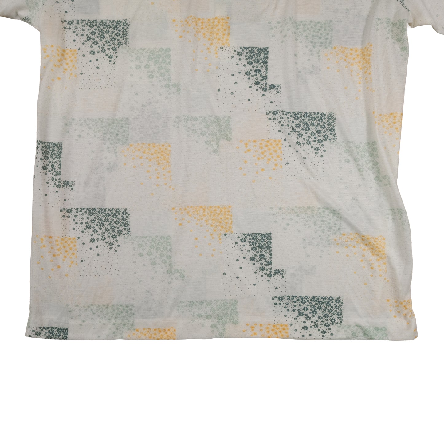 Vintage 70’s Puritan Polo Shirt Men’s Large Poly Knit Floral Pattern Retro Summer