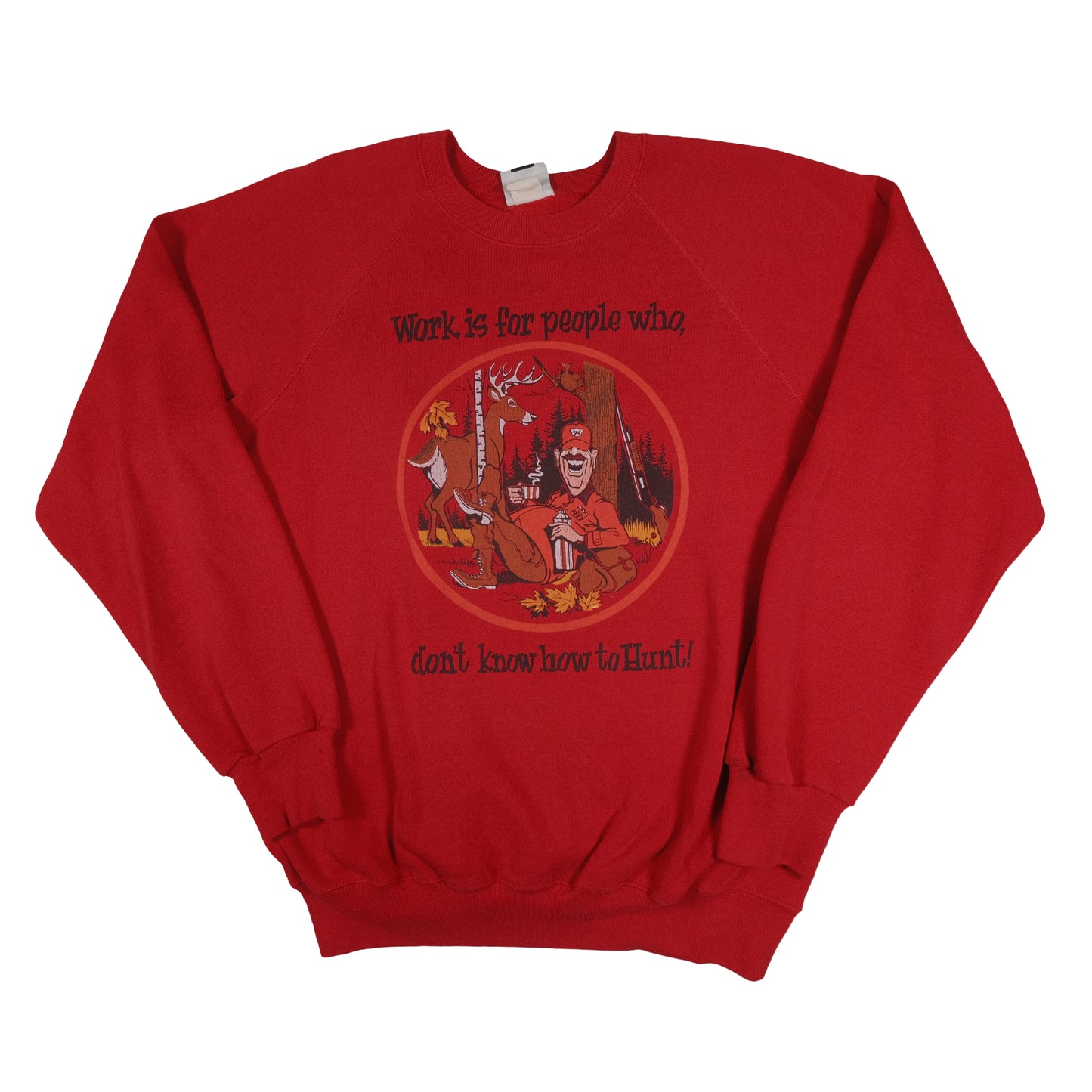 Vintage 80’s Lee Raglan Crewneck Sweatshirt Men’s XLT Deer Hunting Joke