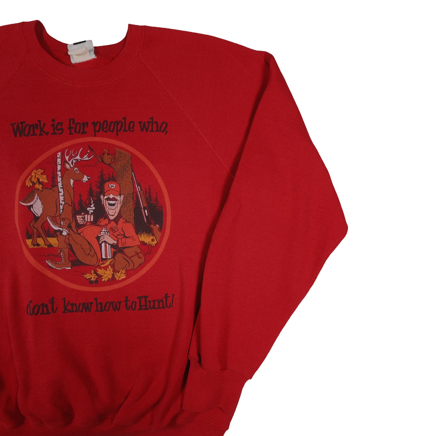 Vintage 80’s Lee Raglan Crewneck Sweatshirt Men’s XLT Deer Hunting Joke