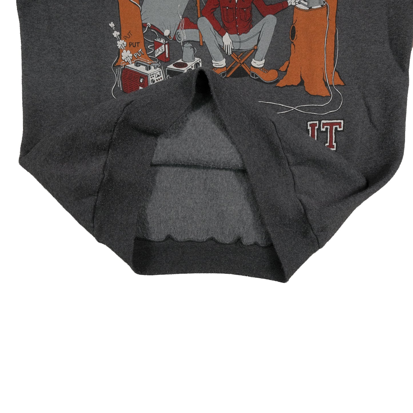 Vintage 80’s Jerzees Roughin’ It Camping Joke Raglan Sweatshirt Adult L USA Made Gray