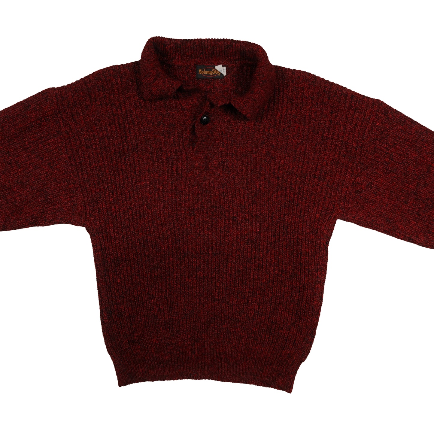 Vintage Botany 500 Acrylic Sweater Cowl Neck Men’s Small USA Made Fisherman Red