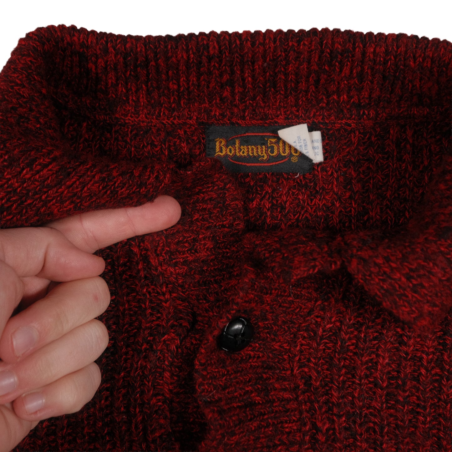 Vintage Botany 500 Acrylic Sweater Cowl Neck Men’s Small USA Made Fisherman Red