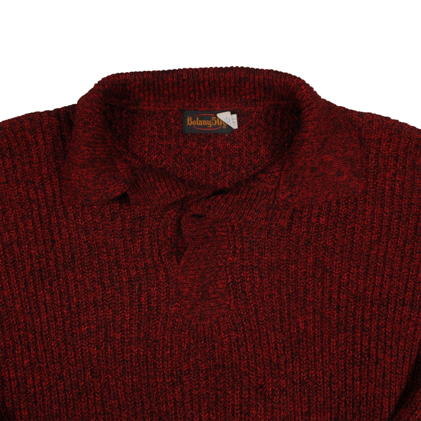 Vintage Botany 500 Acrylic Sweater Cowl Neck Men’s Small USA Made Fisherman Red