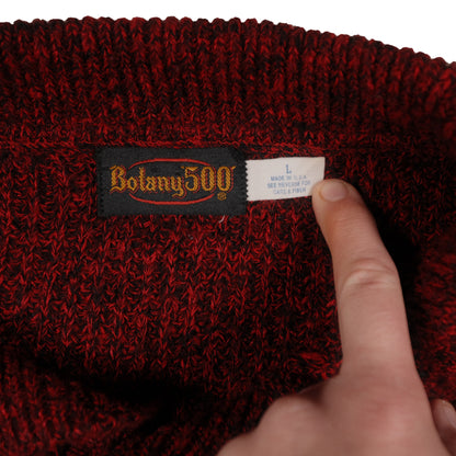 Vintage Botany 500 Acrylic Sweater Cowl Neck Men’s Small USA Made Fisherman Red