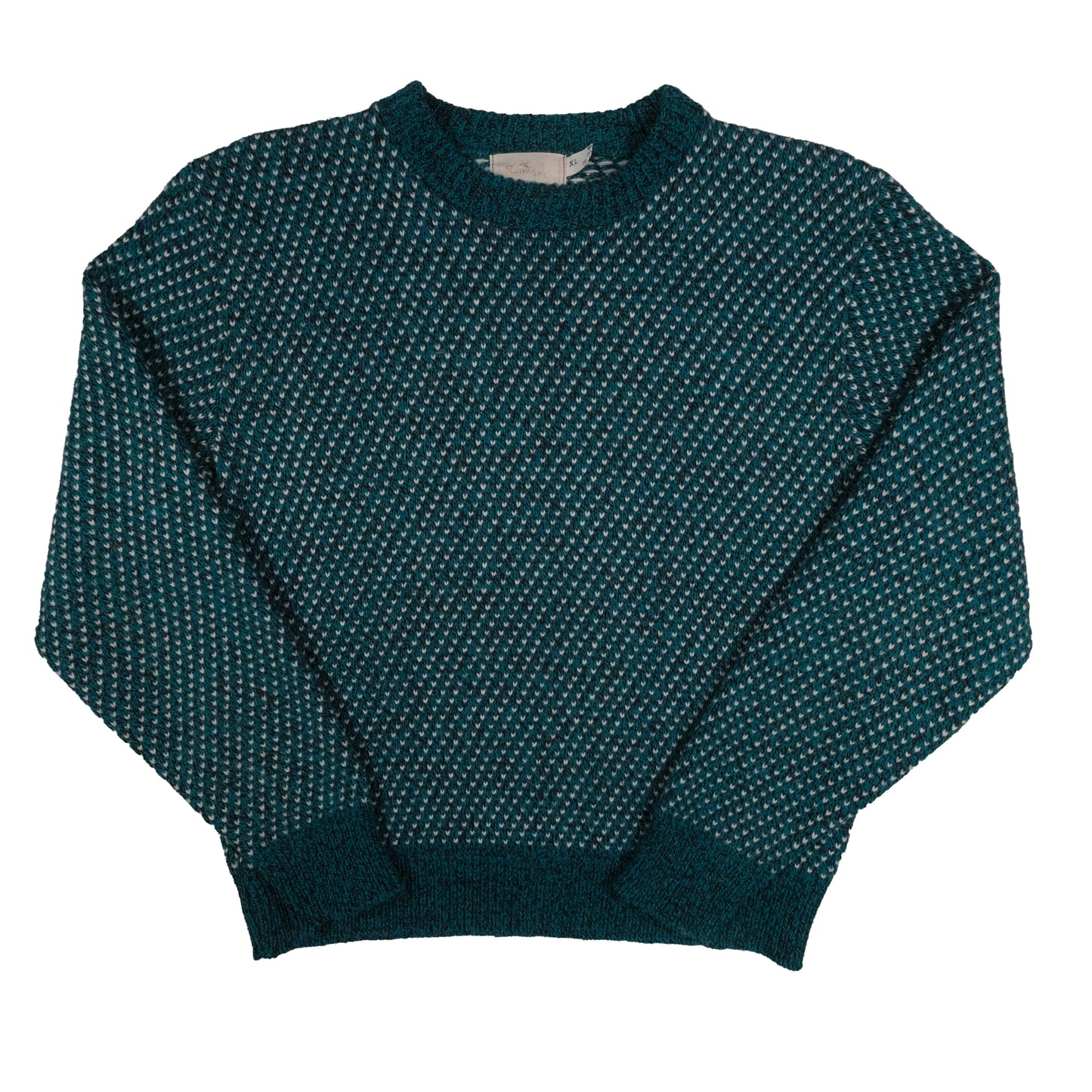 Vintage Wool Blend Men’s L Sweater Teal Birdseye Traverse City, MI