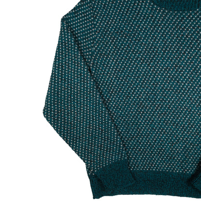Vintage Wool Blend Men’s L Sweater Teal Birdseye Traverse City, MI