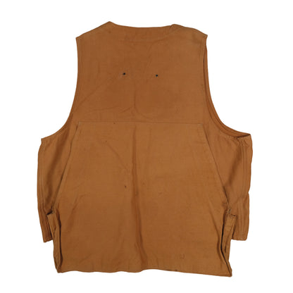 Vintage Ideal Brown Hunting Vest Men’s L Flap Pocket Game Pouch Bird Outdoor Canvas