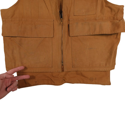 Vintage Ideal Brown Hunting Vest Men’s L Flap Pocket Game Pouch Bird Outdoor Canvas