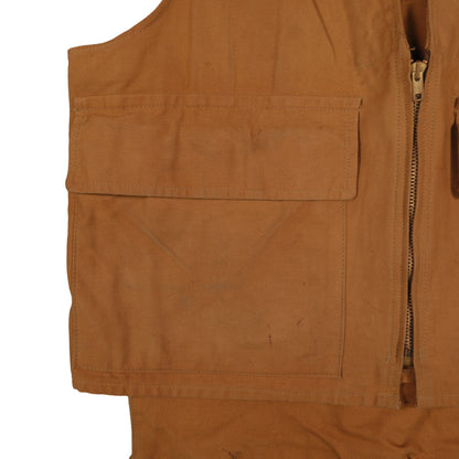 Vintage Ideal Brown Hunting Vest Men’s L Flap Pocket Game Pouch Bird Outdoor Canvas
