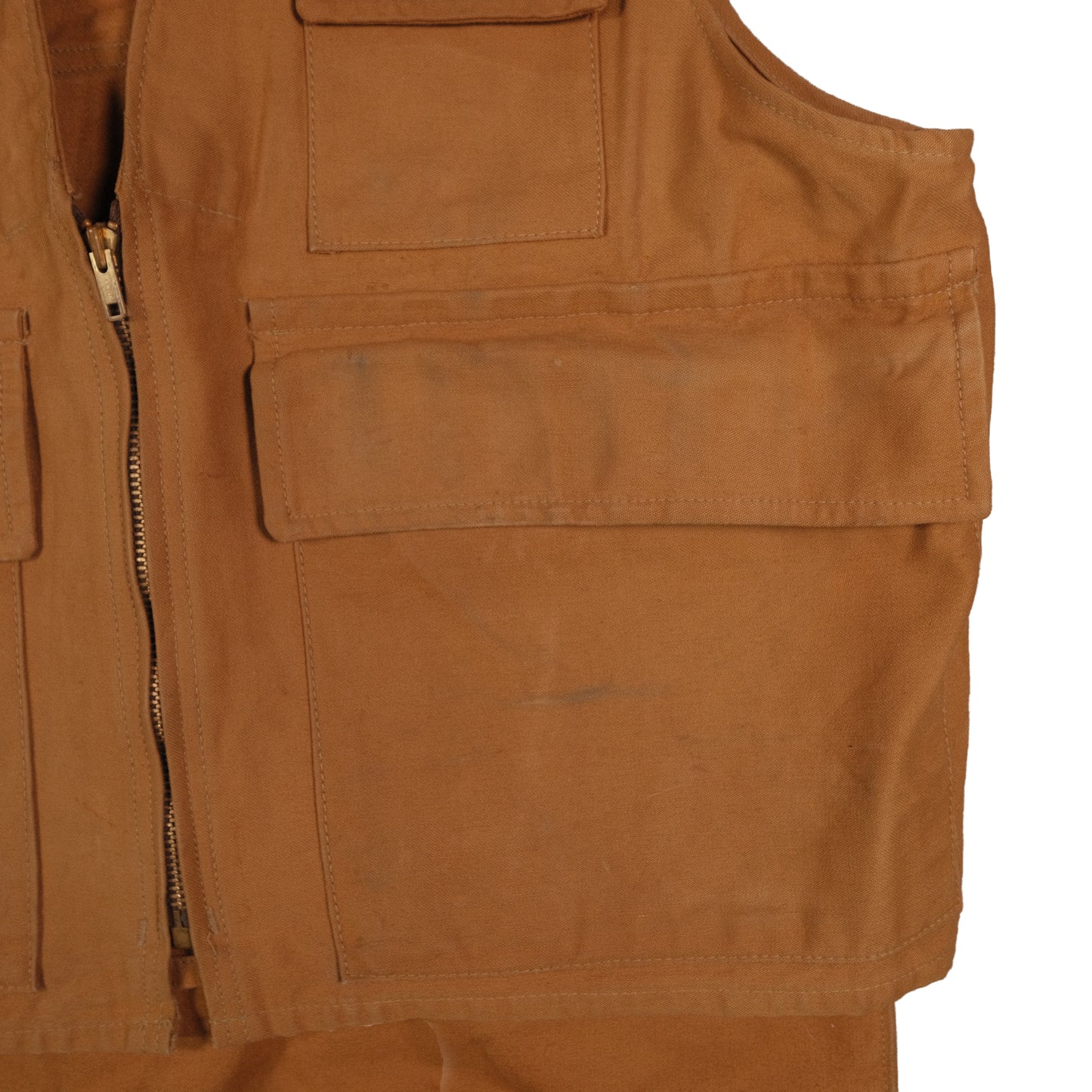Vintage Ideal Brown Hunting Vest Men’s L Flap Pocket Game Pouch Bird Outdoor Canvas