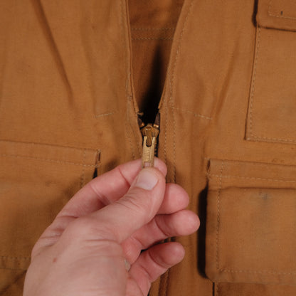 Vintage Ideal Brown Hunting Vest Men’s L Flap Pocket Game Pouch Bird Outdoor Canvas