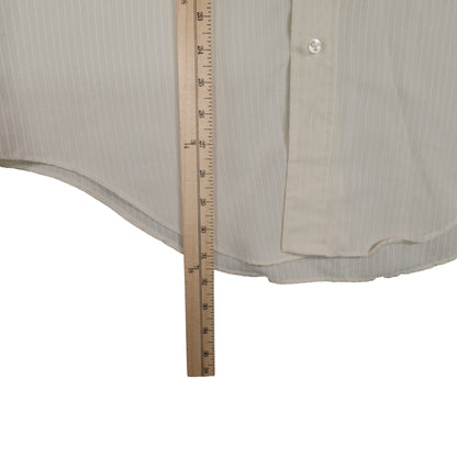 Vintage Arrow Kent Men’s XL 16.5 Short Sleeve Press Shirt Summer Off White Stripe 80’s