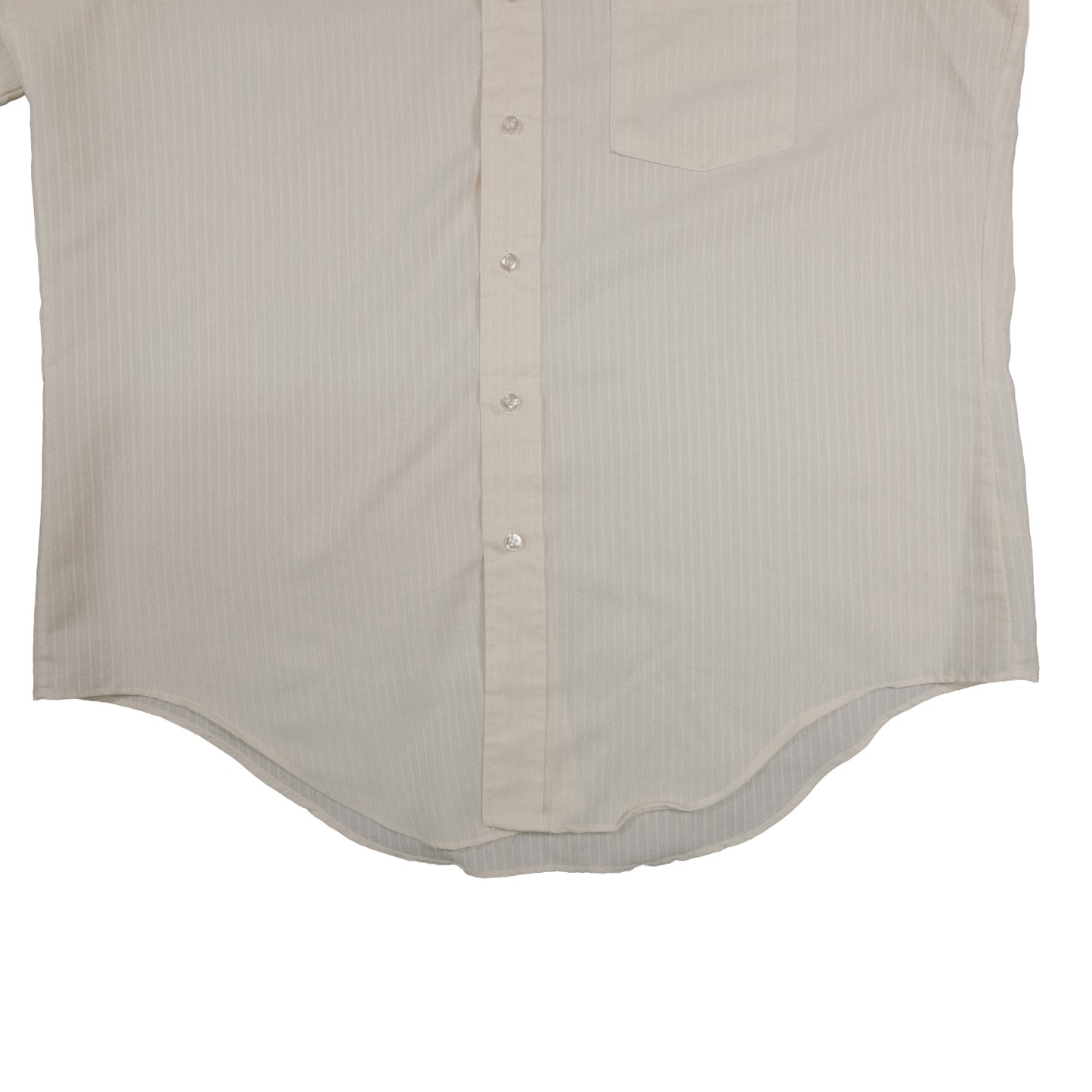 Vintage Arrow Kent Men’s XL 16.5 Short Sleeve Press Shirt Summer Off White Stripe 80’s