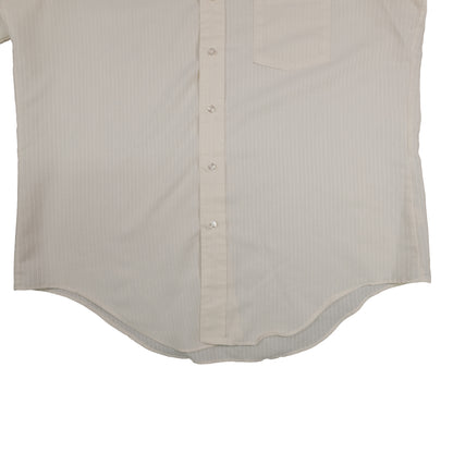 Vintage Arrow Kent Men’s XL 16.5 Short Sleeve Press Shirt Summer Off White Stripe 80’s