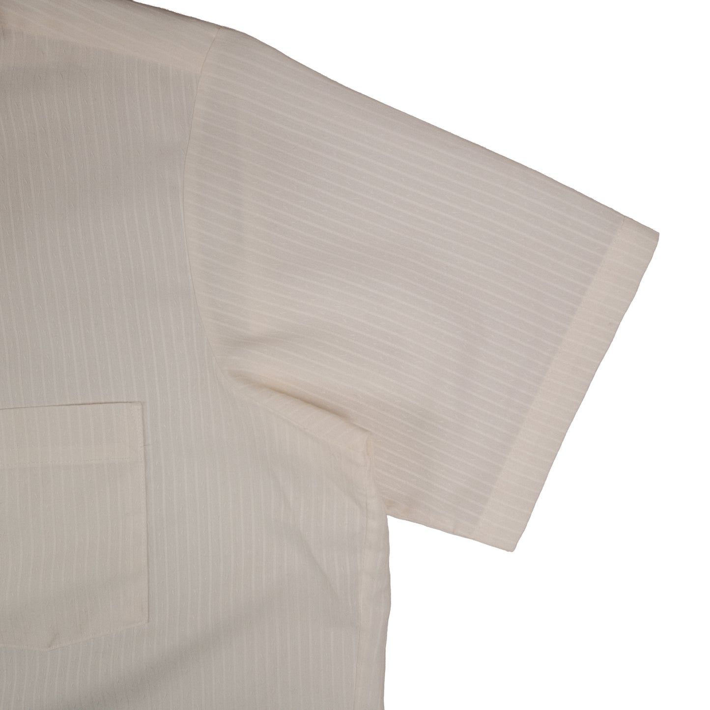 Vintage Arrow Kent Men’s XL 16.5 Short Sleeve Press Shirt Summer Off White Stripe 80’s