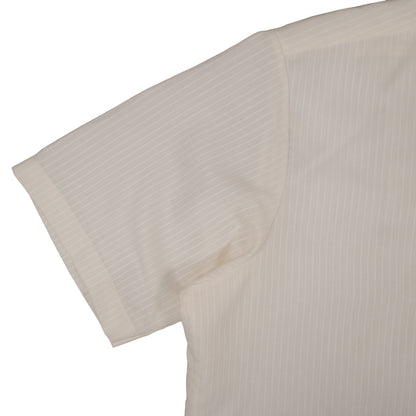 Vintage Arrow Kent Men’s XL 16.5 Short Sleeve Press Shirt Summer Off White Stripe 80’s