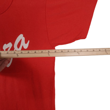 Vintage Russell Athletic Red Plaza T-Shirt Adult Small Graphic Tee Made in USA