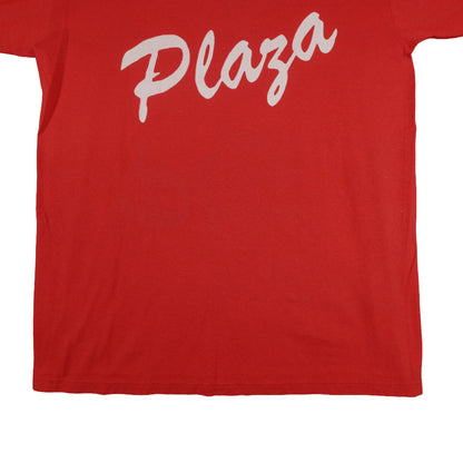 Vintage Russell Athletic Red Plaza T-Shirt Adult Small Graphic Tee Made in USA