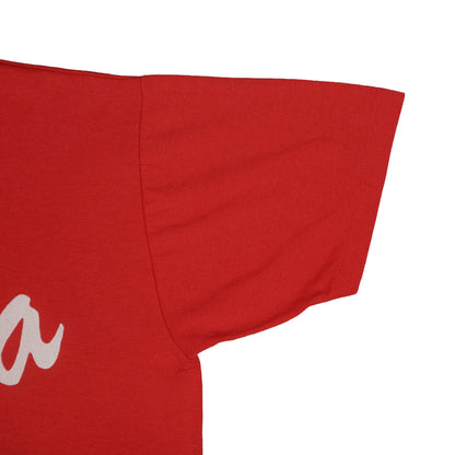 Vintage Russell Athletic Red Plaza T-Shirt Adult Small Graphic Tee Made in USA