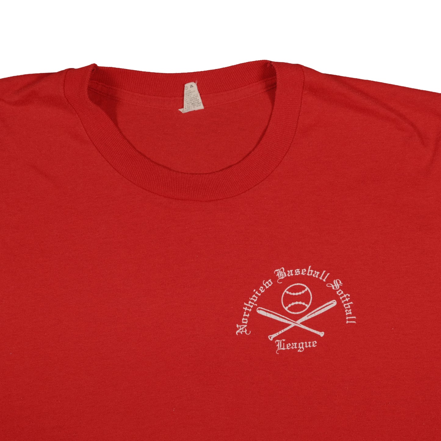 Vintage Screen Stars Adult Medium Northview, MI Baseball League Red T-Shirt Single Stitch