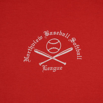 Vintage Screen Stars Adult Medium Northview, MI Baseball League Red T-Shirt Single Stitch