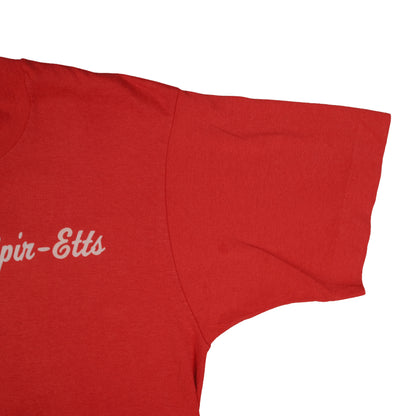 Vintage 80’s Screen Stars Puff Print Spir-Etts Red T-Shirt Adult Small Single Stitch