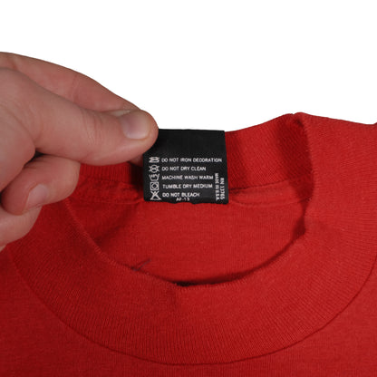 Vintage 80’s Screen Stars Puff Print Spir-Etts Red T-Shirt Adult Small Single Stitch