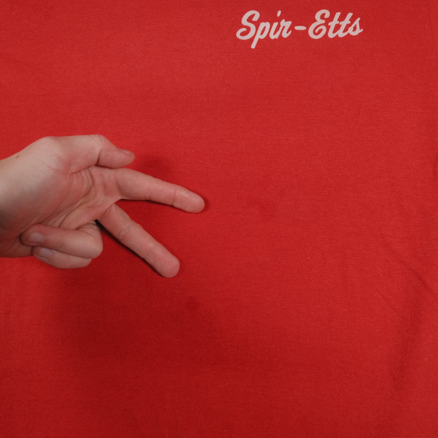 Vintage 80’s Screen Stars Puff Print Spir-Etts Red T-Shirt Adult Small Single Stitch