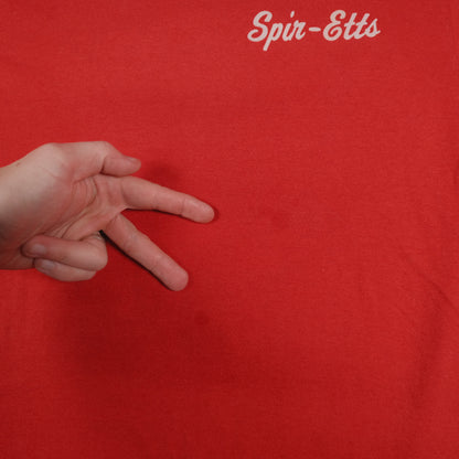 Vintage 80’s Screen Stars Puff Print Spir-Etts Red T-Shirt Adult Small Single Stitch