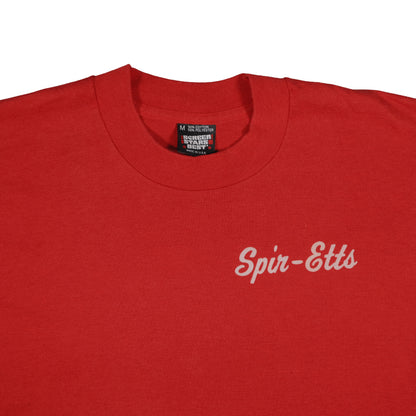Vintage 80’s Screen Stars Puff Print Spir-Etts Red T-Shirt Adult Small Single Stitch