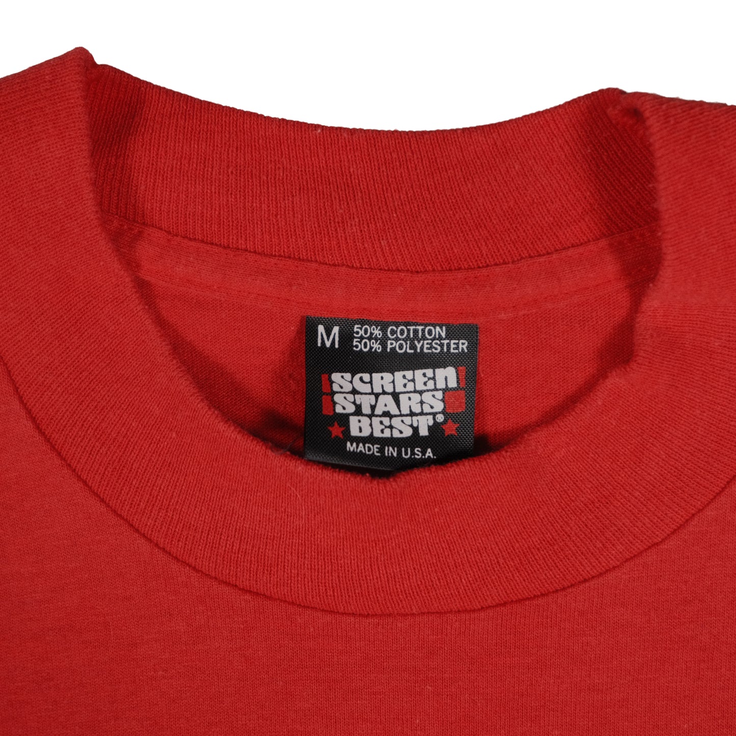 Vintage 80’s Screen Stars Puff Print Spir-Etts Red T-Shirt Adult Small Single Stitch