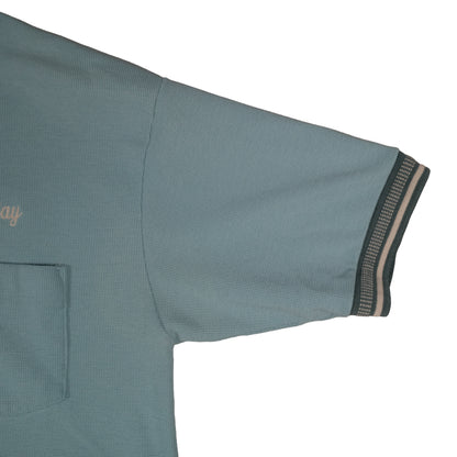 Vintage Wear Guard Waffle Polo Men’s Large Ray Embroidered Blue Excavating Logo