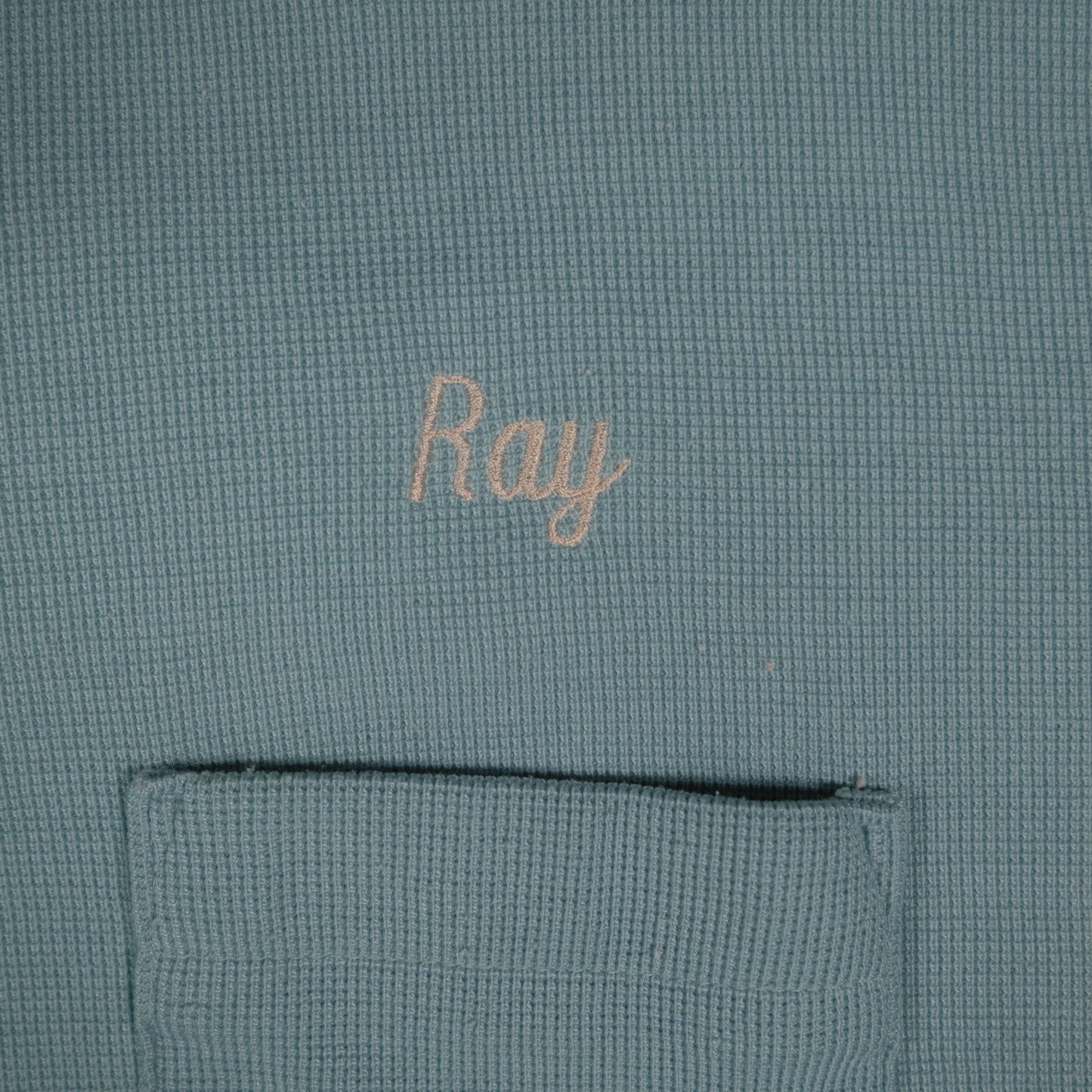 Vintage Wear Guard Waffle Polo Men’s Large Ray Embroidered Blue Excavating Logo
