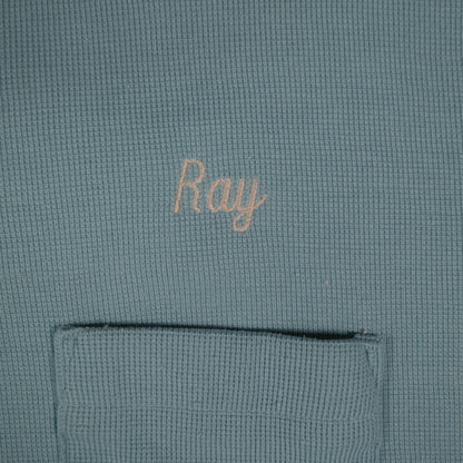 Vintage Wear Guard Waffle Polo Men’s Large Ray Embroidered Blue Excavating Logo