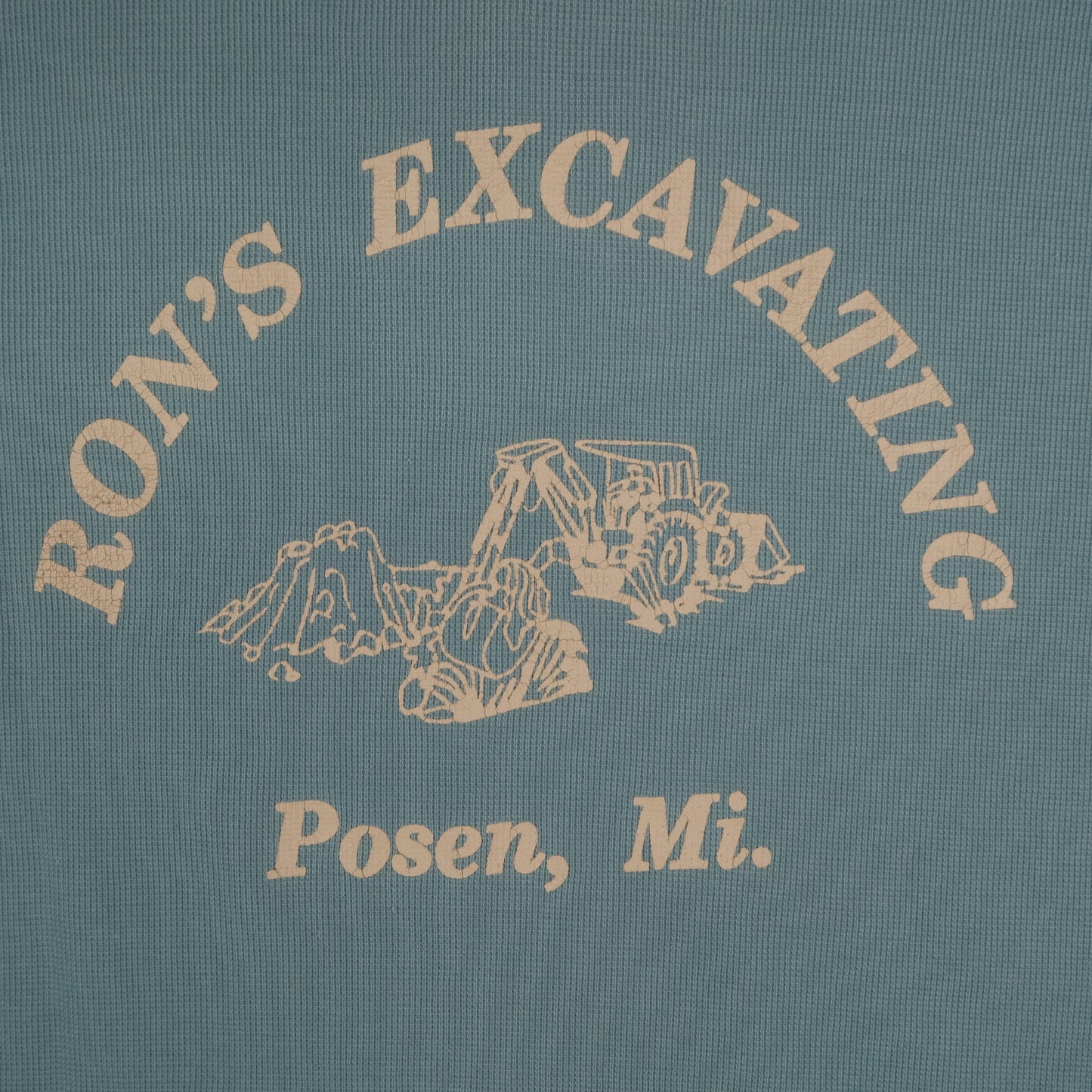 Vintage Wear Guard Waffle Polo Men’s Large Ray Embroidered Blue Excavating Logo