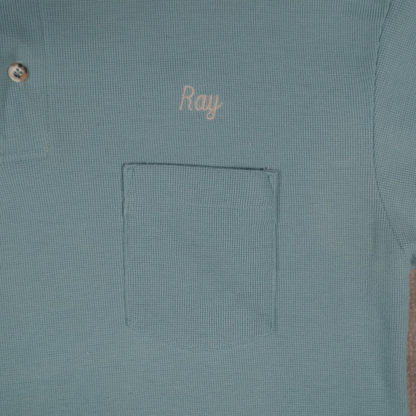 Vintage Wear Guard Waffle Polo Men’s Large Ray Embroidered Blue Excavating Logo