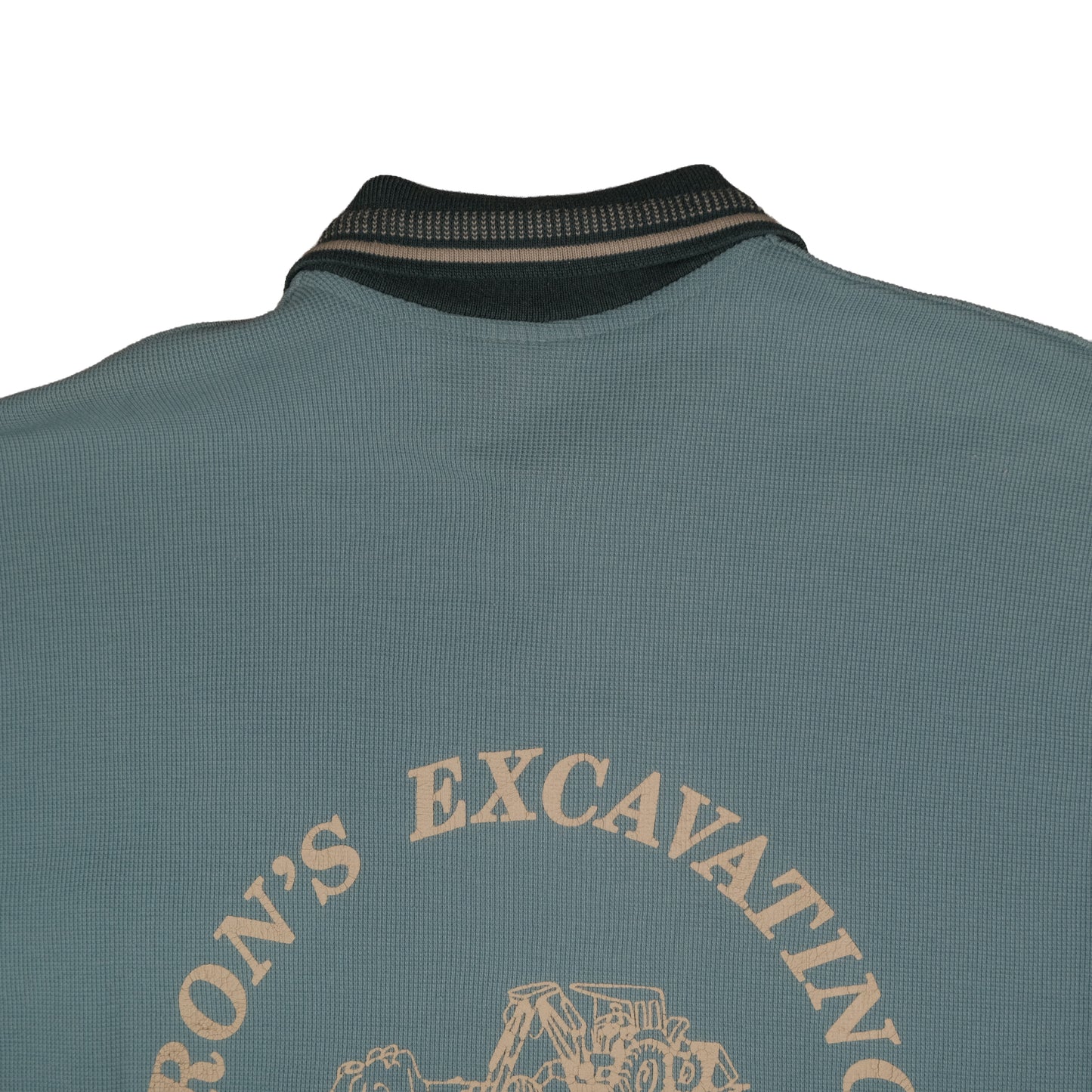 Vintage Wear Guard Waffle Polo Men’s Large Ray Embroidered Blue Excavating Logo