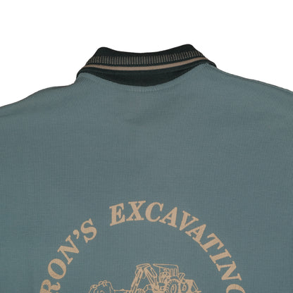 Vintage Wear Guard Waffle Polo Men’s Large Ray Embroidered Blue Excavating Logo