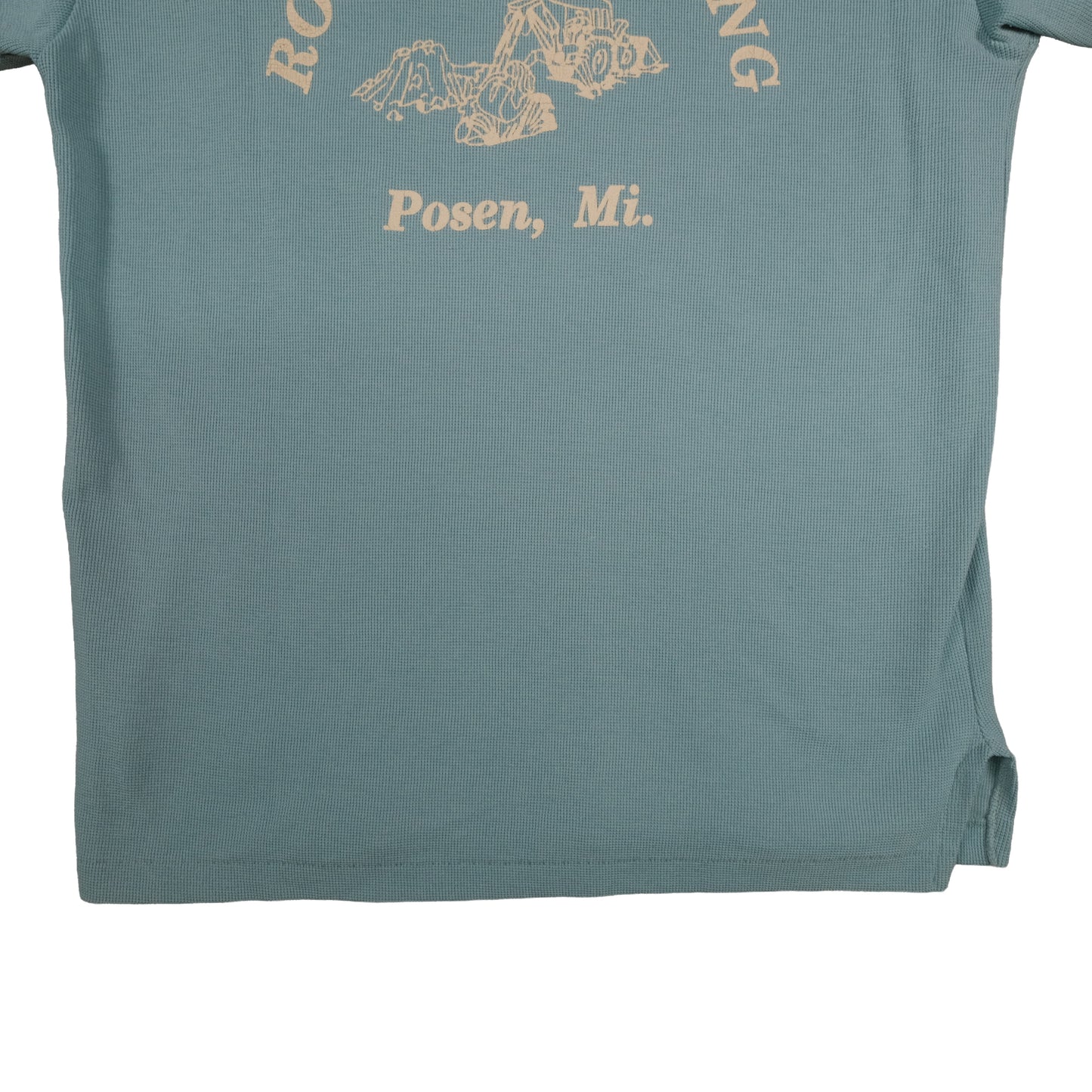 Vintage Wear Guard Waffle Polo Men’s Large Ray Embroidered Blue Excavating Logo