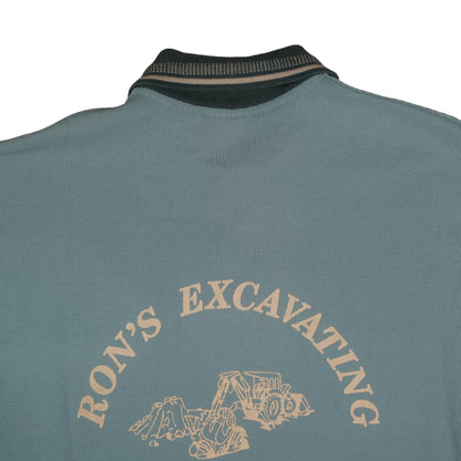 Vintage Wear Guard Waffle Polo Men’s Large Ray Embroidered Blue Excavating Logo