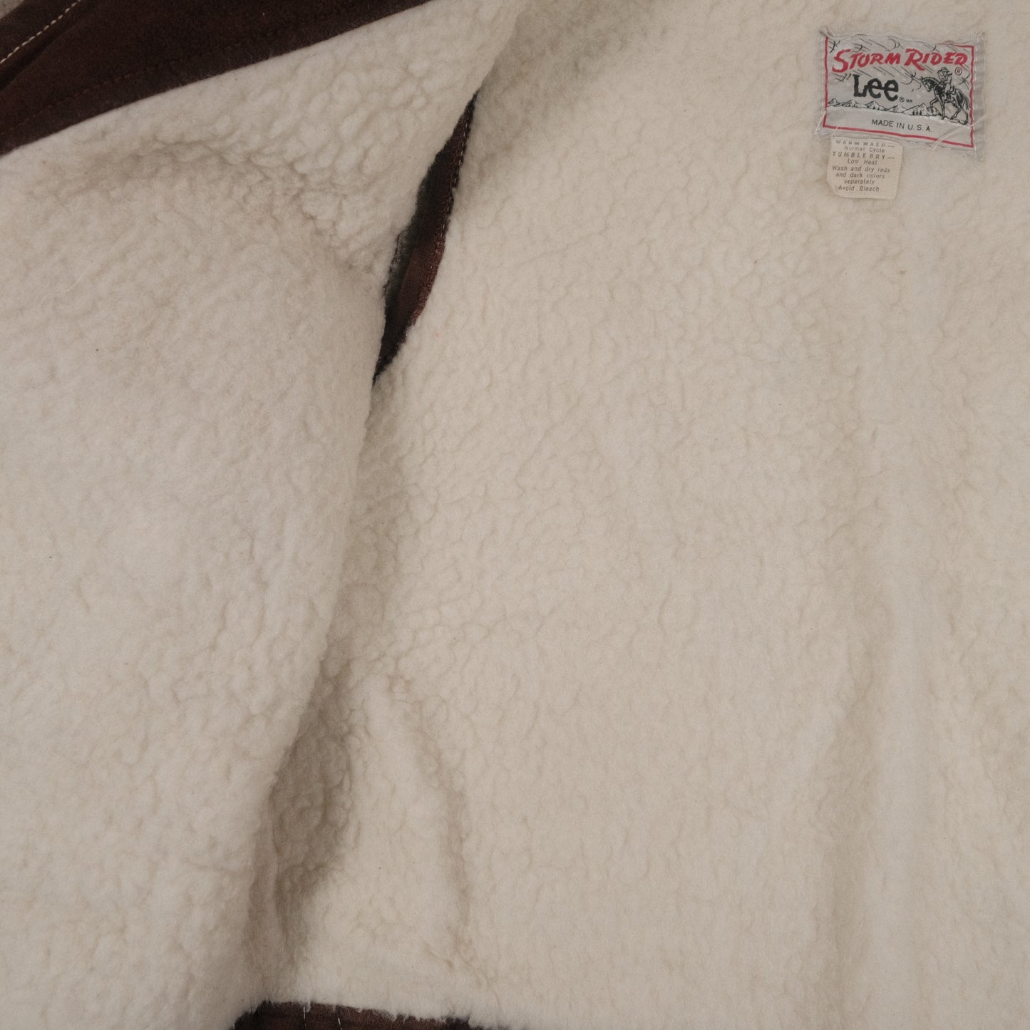 Vintage Lee Rider Sherpa Lined Vest Brown Men’s Large Suede Western Cowboy