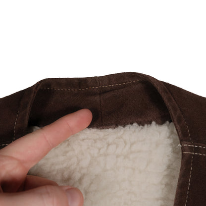 Vintage Lee Rider Sherpa Lined Vest Brown Men’s Large Suede Western Cowboy