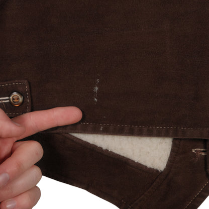 Vintage Lee Rider Sherpa Lined Vest Brown Men’s Large Suede Western Cowboy