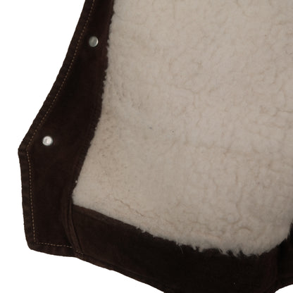 Vintage Lee Rider Sherpa Lined Vest Brown Men’s Large Suede Western Cowboy